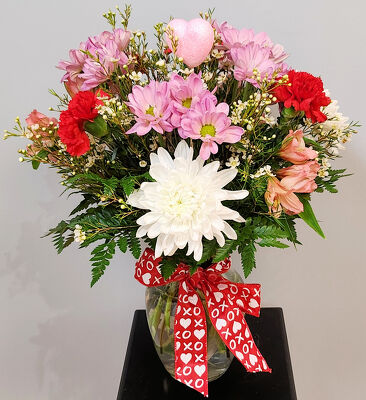 Hand Tied Valentine's Day Vase from Bakanas Florist & Gifts, flower shop in Marlton, NJ