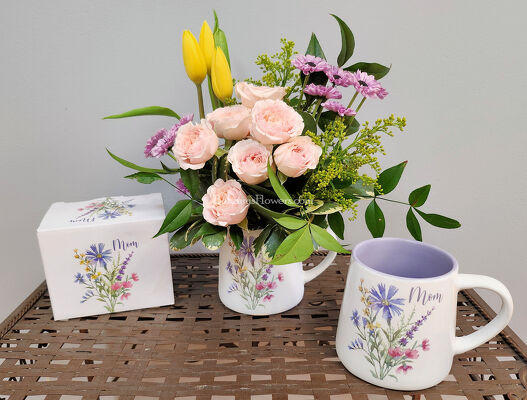 Mom Mug Arrangement from Bakanas Florist & Gifts, flower shop in Marlton, NJ