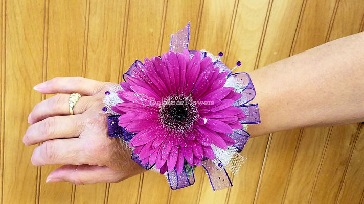 Mini Gerb Wristlet from Bakanas Florist & Gifts, flower shop in Marlton, NJ