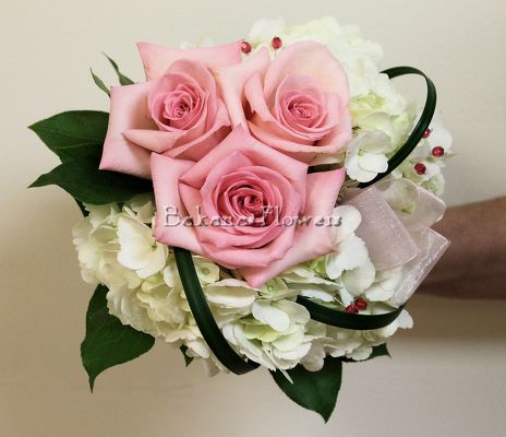 Hydrangea & Roses Hand Held from Bakanas Florist & Gifts, flower shop in Marlton, NJ