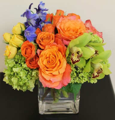 Our Signature Color Burst Cube Bouquet from Bakanas Florist & Gifts, flower shop in Marlton, NJ