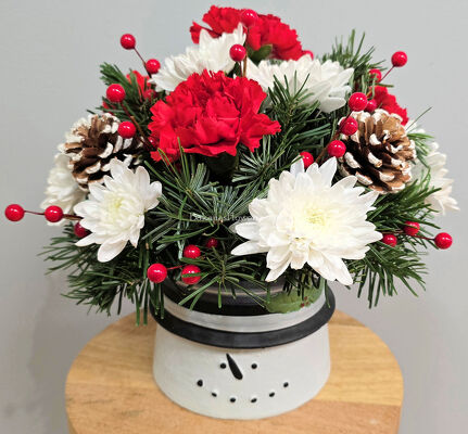 Frosty Holiday Cheer from Bakanas Florist & Gifts, flower shop in Marlton, NJ