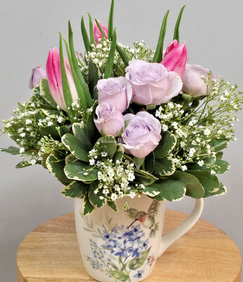 Bloom & Flutter Mug from Bakanas Florist & Gifts, flower shop in Marlton, NJ