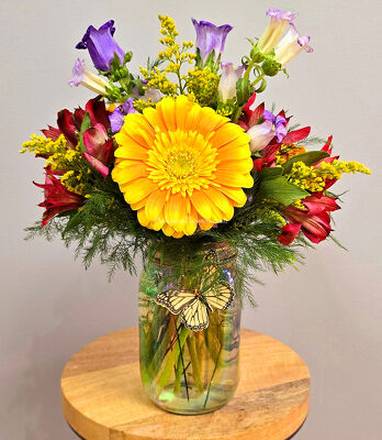 Butterfly Mason Jar from Bakanas Florist & Gifts, flower shop in Marlton, NJ