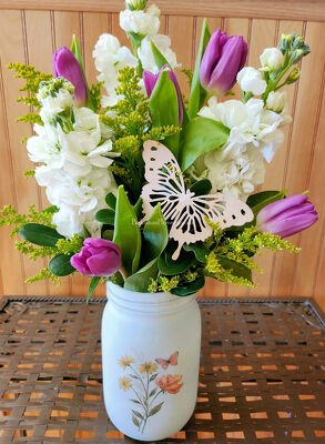 Butterfly Mason Jar from Bakanas Florist & Gifts, flower shop in Marlton, NJ