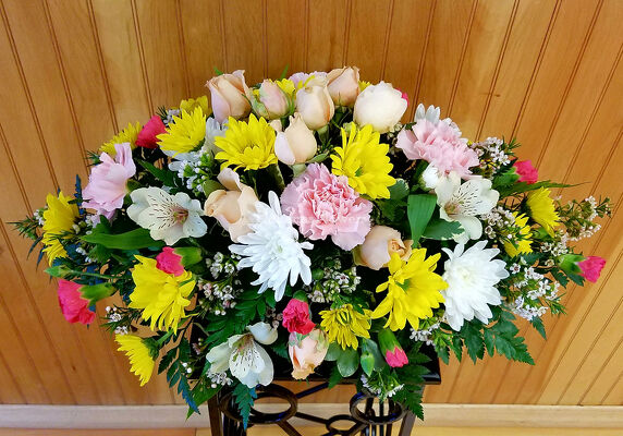 Spring Centerpiece from Bakanas Florist & Gifts, flower shop in Marlton, NJ Spring Centerpiece from Bakanas Florist & Gifts, flower shop in Marlton, NJ