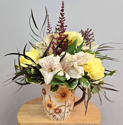 Sunshine Harvest Floral Mug from Bakanas Florist & Gifts, flower shop in Marlton, NJ