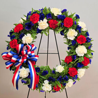 Honor and Hope Wreath from Bakanas Florist & Gifts, flower shop in Marlton, NJ Honor and Hope Wreath from Bakanas Florist & Gifts, flower shop in Marlton, NJ