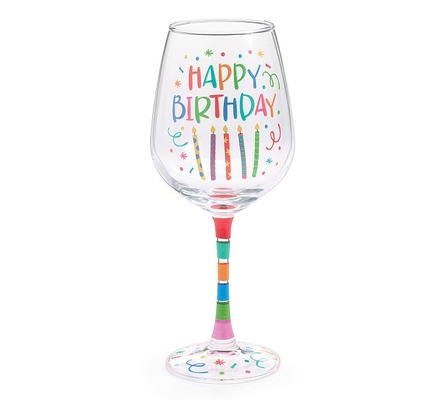 Happy Birthday Wine Glass from Bakanas Florist & Gifts, flower shop in Marlton, NJ