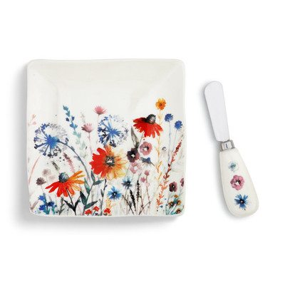 Meadow Flowers Plate with Spreader from Bakanas Florist & Gifts, flower shop in Marlton, NJ