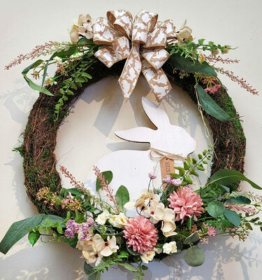 Hoppy Spring Bunny Wreath from Bakanas Florist & Gifts, flower shop in Marlton, NJ