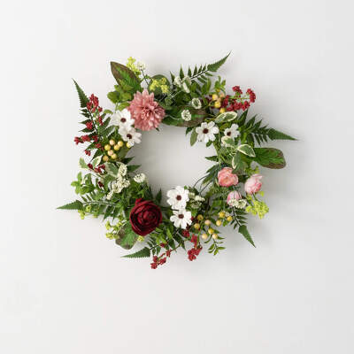 Romantic Floral Silk Wreath from Bakanas Florist & Gifts, flower shop in Marlton, NJ