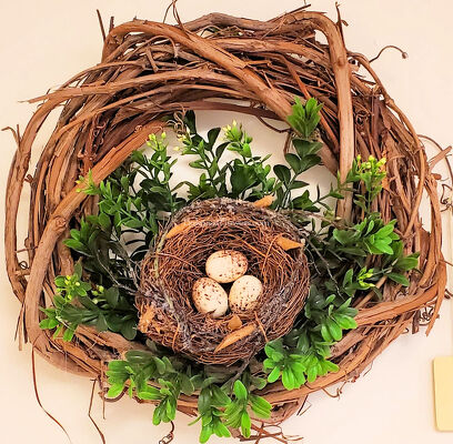 Bird's Nest Silk Wreath from Bakanas Florist & Gifts, flower shop in Marlton, NJ