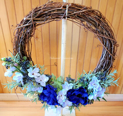 Purple Silk Wreath from Bakanas Florist & Gifts, flower shop in Marlton, NJ