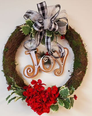Joy Wreath from Bakanas Florist & Gifts, flower shop in Marlton, NJ