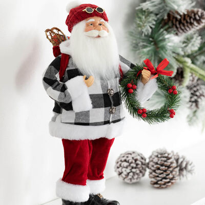 Buffalo Plaid Santa from Bakanas Florist & Gifts, flower shop in Marlton, NJ