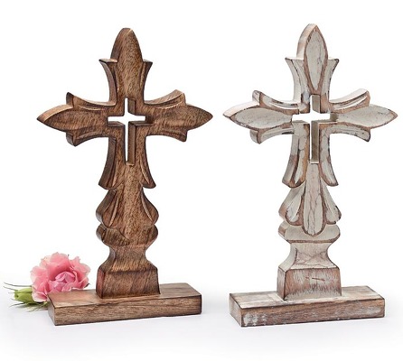 Wooden Shelf Sitter Crosses from Bakanas Florist & Gifts, flower shop in Marlton, NJ