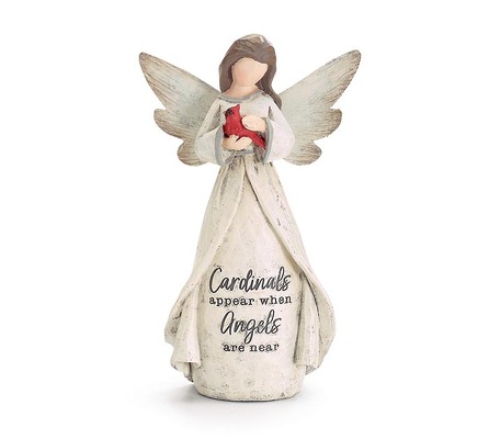 Angel With Resin Cardinal Figurine from Bakanas Florist & Gifts, flower shop in Marlton, NJ